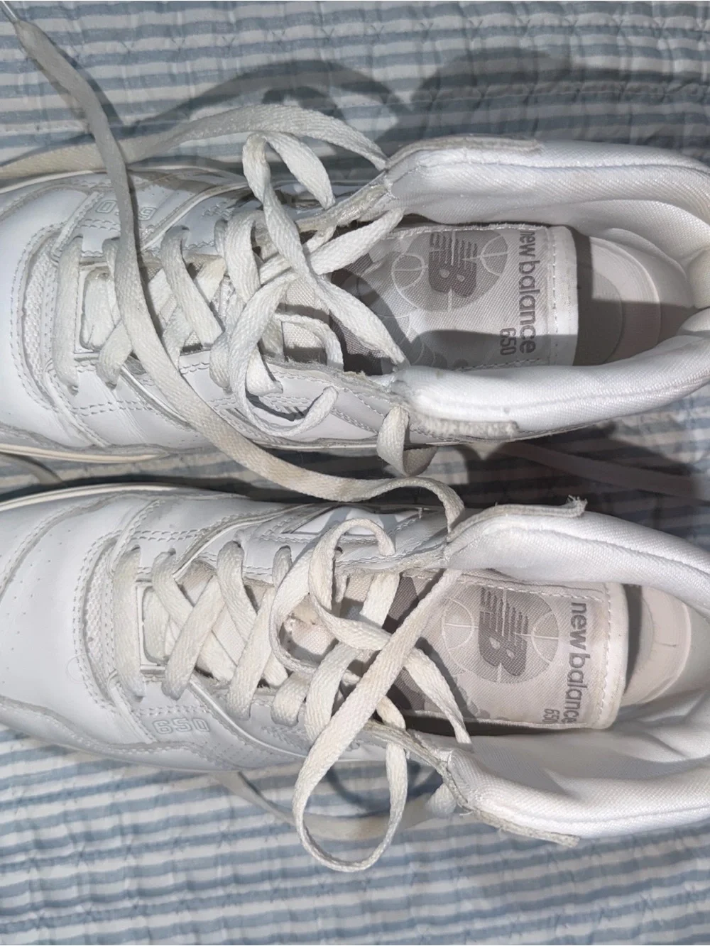 New Balance White Lace-Up Sneakers